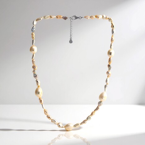 Collana in argento con Perla d'Acqua Dolce Bianca (TPC)