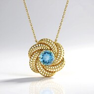 Collier en argent et Topaze bleu Suisse (Ornaments by de Melo)