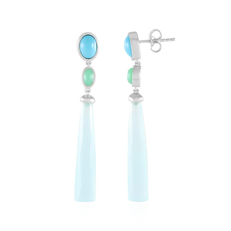 Orecchini in argento con Calcedonio Acqua (KM by Juwelo)