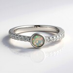 Bague en argent et Opale Welo