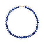 Zilveren halsketting met lapis lazulistenen