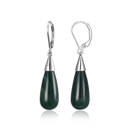 Pendientes en plata con Ágata de musgo