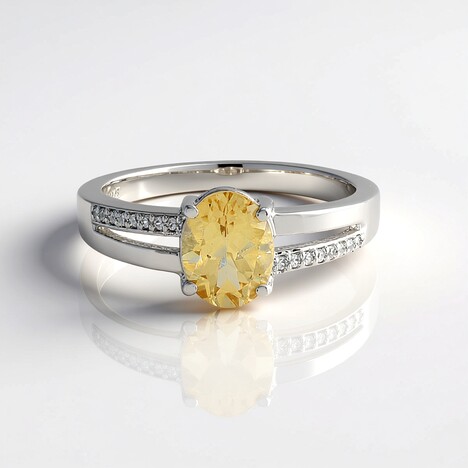 Bague en argent et Béryl jaune