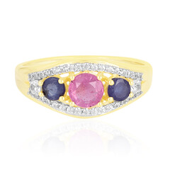 Bague en argent et Saphir rose de Madagascar