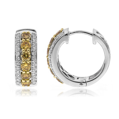Oranger SI2 Diamant-Goldohrringe (CIRARI)