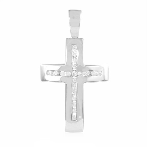 Weißer Saphir-Silberanhänger