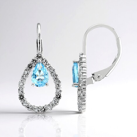 Orecchini in argento con Topazio Blu Cielo