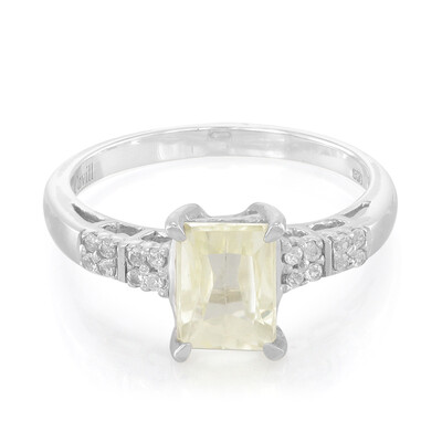 Anello placcato in platino con Kunzite Canarino