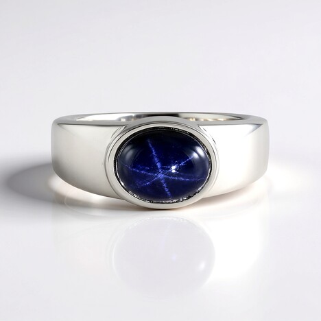 Anello in argento con Zaffiro Stellato Blu