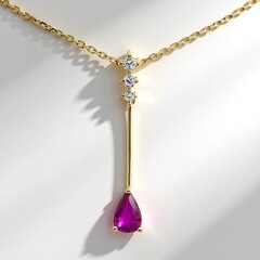 Collana in oro con Rubino Mozambico AAA