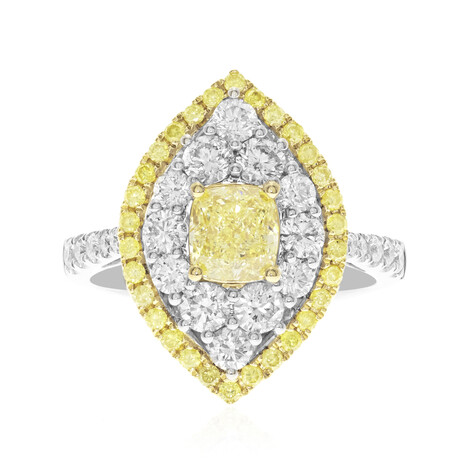 Anillo en oro con Diamante amarillo SI2 (CIRARI)