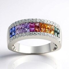Anello in oro con Zaffiro Fancy