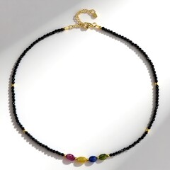 Collana in argento con Zaffiro Fancy