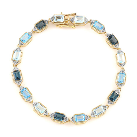 Brazalete en plata con Topacio azul cielo