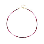 Zilveren halsketting met robijnen