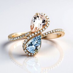 Anello in oro con Acquamarina Brasiliana AAA