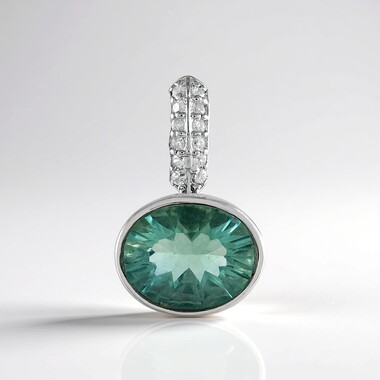 Pendentif en argent et Fluorite verte (MONOSONO COLLECTION)