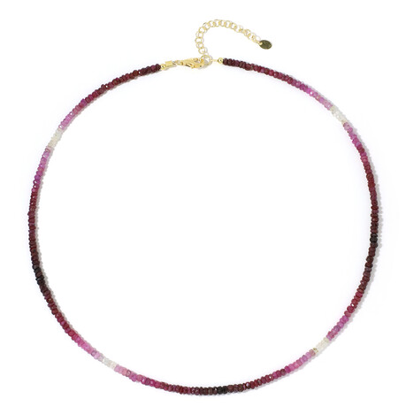 Zilveren halsketting met robijnen