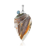 Colgante en plata con Calcedonia de Venus (Bali Barong)