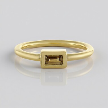 Bague en argent et Zircon jaune