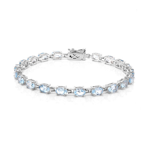 Himmelblauer Topas-Silberarmband