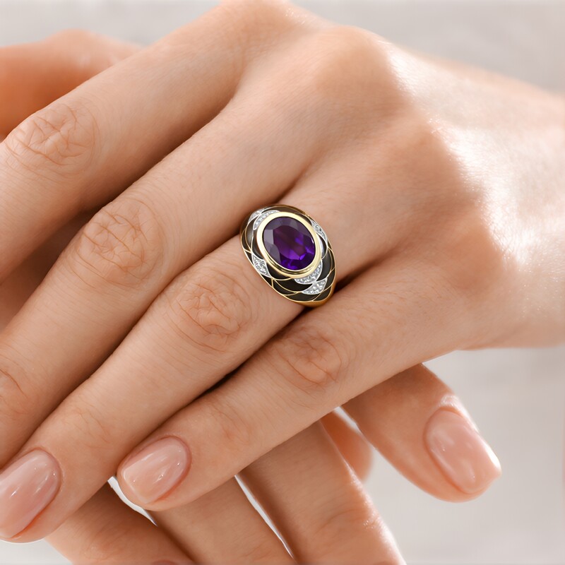 Anello in argento con Ametista (Adela Silber)