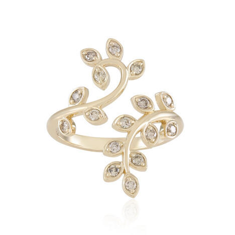 I2 Schokoladen-Brillant-Goldring (SUHANA)