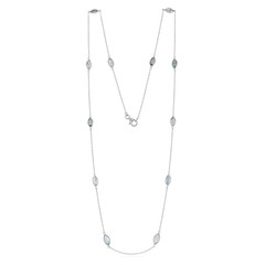 Collier en argent et Topaze bleu ciel