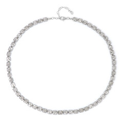 Collar en plata con Hematitas plateadas