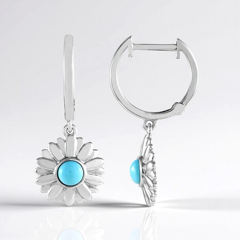 Boucles d'oreilles en argent et Turquoise Sleeping Beauty (Faszination Türkis)