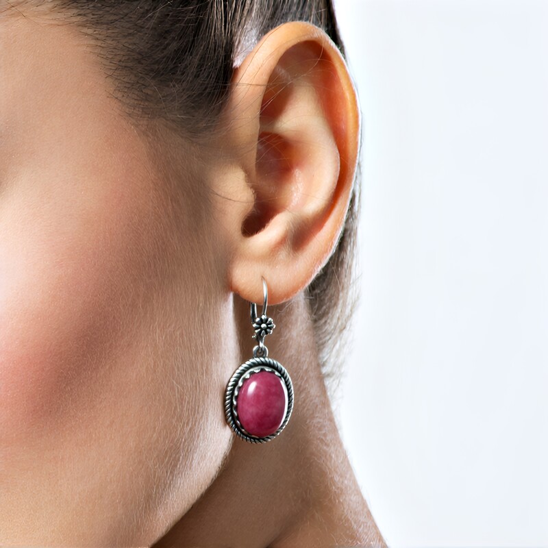 Orecchini in argento con Rodonite (Desert Chic)