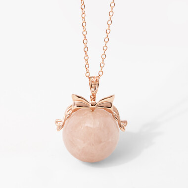 Collier en argent et Quartz rose (Gems en Vogue)