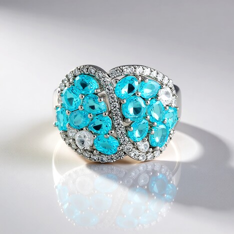Bague en argent et Topaze Paraiba