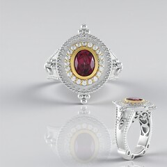 Anello in argento con Granato Malawi (Dallas Prince Designs)