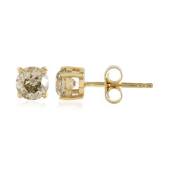 Pendientes en oro con Diamante chocolate I1