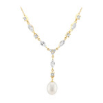 Collana in argento con Perla d'Acqua Dolce Bianca