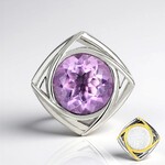 Ciondolo in argento con Fluorite Viola (MONOSONO COLLECTION)
