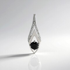 Ciondolo in argento con Diamante Nero (de Melo Essence)