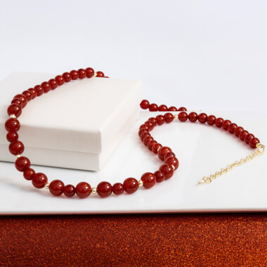 Collier en argent et Onyx rouge
