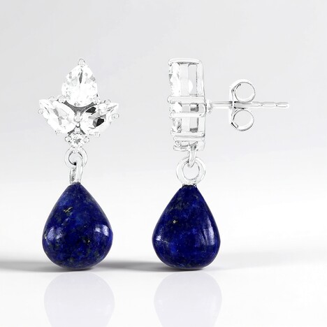 Boucles d'oreilles en argent et Lapis-Lazuli
