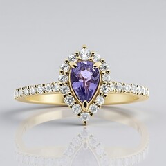 Anello in oro con Zaffiro Ceylon Porpora