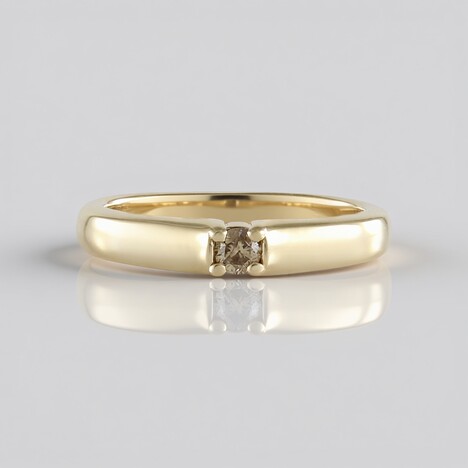 Anello in argento con Diamante Cioccolato I2