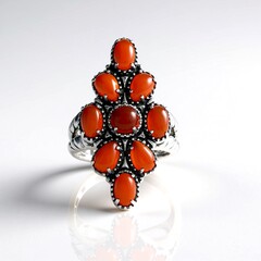 Anello in argento con Onice Rossa
