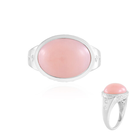 Zilveren ring met een roze opaal (de Melo)