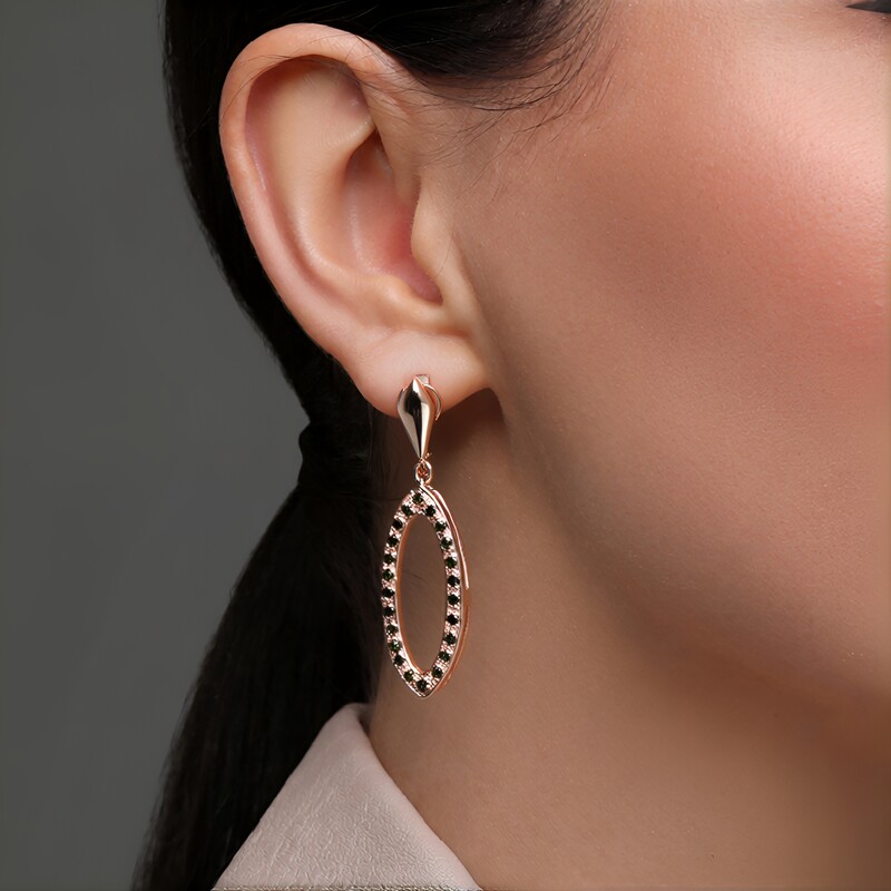 Fancy Diamond Silver Earrings