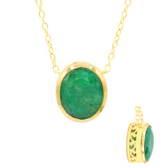 Collana in argento con Smeraldo pozzo D8 (Gems en Vogue)