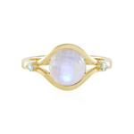 Anillo en plata con Piedra de Luna arcoíris (KM by Juwelo)