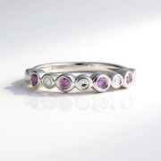 Anello in argento con Zaffiro Rosa