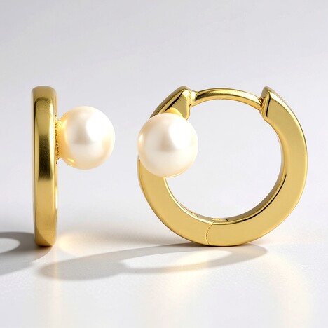 Orecchini in argento con Perla d'Acqua Dolce Bianca (Adela Silber)