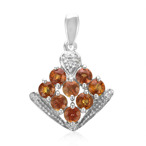 Zilveren hanger met avondrode robijn